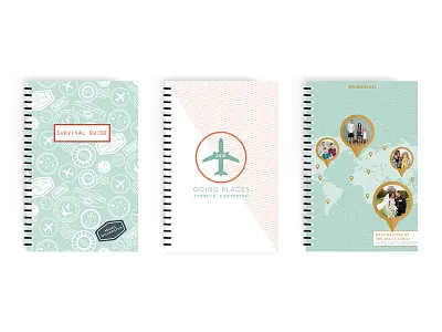Travel Notebook Designs for Minted badge cover design icons map notebook passport pattern product stamps travel wanderlust