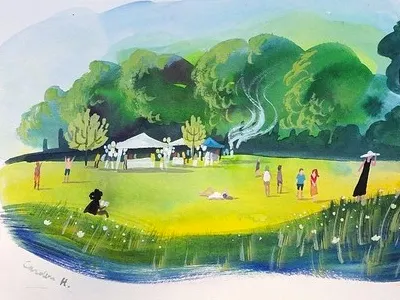 Birthday Party dontbreakthechain gouache illustration sketch watercolor