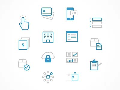 Feature Icons bicolor light line icons sketch