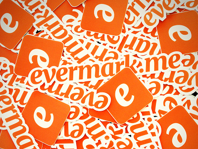 Evermark.me Stickers die cut evermark evermark.me logo orange stickers