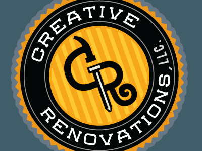 Creative Renovations Logo construction contractor crest hammer handyman logo logo design logos nail tools