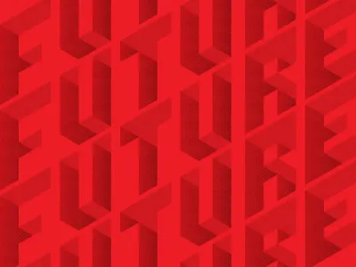 Future depth isometric lettering pattern typography