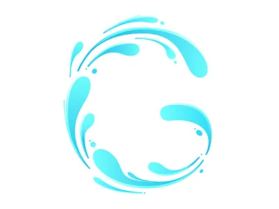 G alphabet blue g swirl type