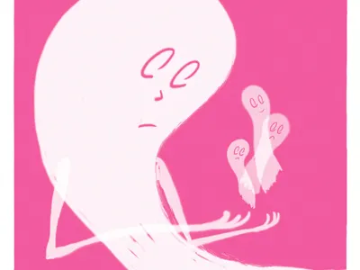 Host of Ghosts balance concert design flow ghost housebear illustration minimal poster screen print simple vintage