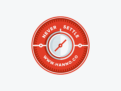 Never Settle sticker badge circle compass hanno icon illustration manifesto never settle sticker