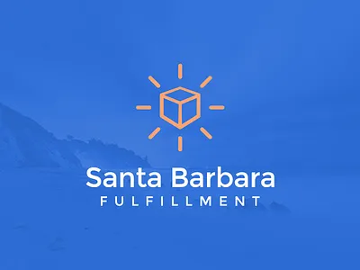 Santa Barbara box logo clever logo design logo logo design package shipping logo smart logo sun sun logo