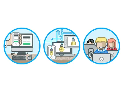 Landing Page Mini Illustrations business computer icon illustration mobile phone simple vector