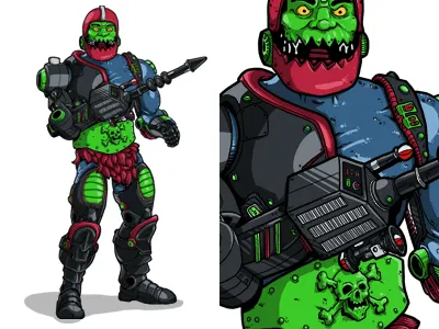 Trapjaw character detail heman illustration photoshop