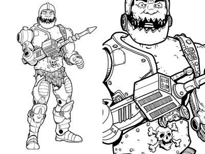 Trapjaw Lines character detail illustration photoshop