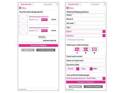 Convatec Mobile Site Example 3/3 app ios mobile pharma pharmaceutical ui ux wireframe