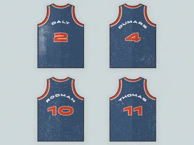 Retired Numbers basketball design illustration nba pistons type