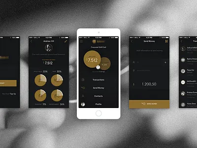 Bitcoin App bitcoin black money ui ux visual design