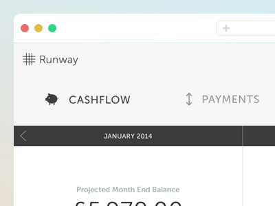 Runway business clean financial flat interface ui