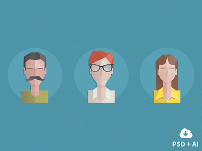 Free Set of Avatars angle avatars design devices flat freebie vector