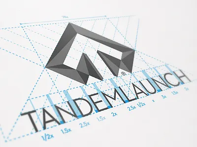 Tandem Launch Geometry brand brandmark geometry kerning logo mark type