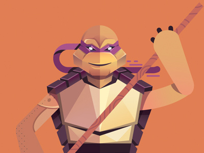 Don color donatello illustration ninja teenage turtle vector