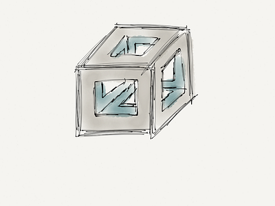 Sketched Cube fifitythree made with paper paper paper53 sketch