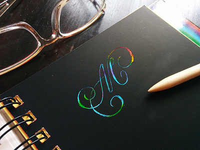 M of universal penman letter lettering script sketch writing