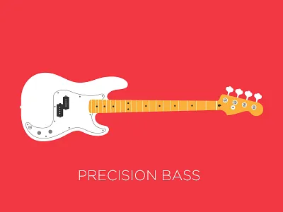 P Bass bass bass guitar fender flat graphic design illustration precision bass vector