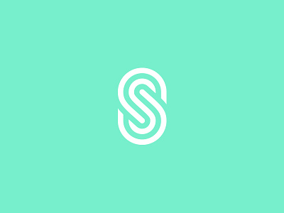 Something Rejected circle green icon letterform logo mint monogram s