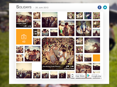 Woovent Gallery app flat fun gallery ios nicolas fallourd orange photo solidays summer web woovent