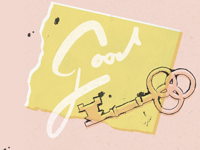 Good good illustration kessy key lettering pink yellow