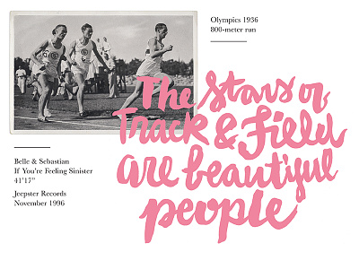 The Stars of Track & Field brush calligraphy lettering music type