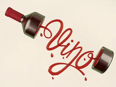 Vino - Italian Words 3d background icon italian lettering mobile typography vino web wine words