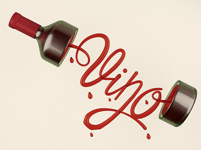 Vino - Italian Words 3d background icon italian lettering mobile typography vino web wine words