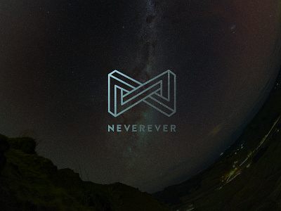 neverever films logo geometrical identity impossible shape logo minimal
