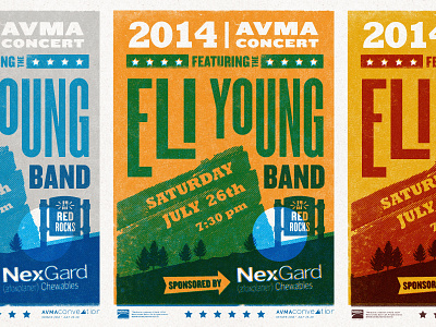 color colorways eli young gig poster poster red rocks