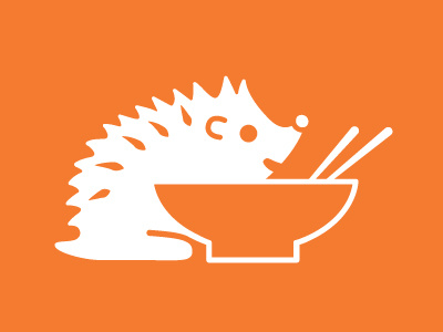 Ramenhog 2 color business card hedgehog icon noodles ramen