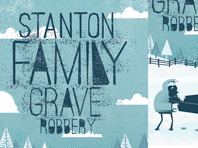 Textured and Typeset design grave illustration movie poster