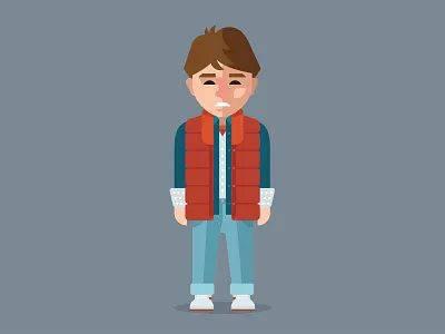 Marty Mcfly back to the future character film flat illustration mcfly