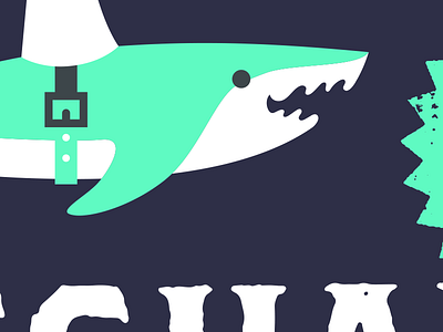 Happy Shark belt happy seafoam shark smile teeth texture vintage wip