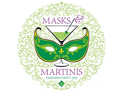 Masks & Martinis logo martini mask