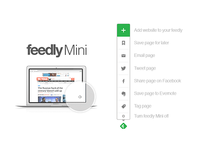 Feedly Mini app evernote extension chrome facebook feed feedly feedly app feedly mini share twitter ui ux web design