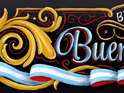 Style Script Hero lettering painted