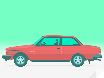 1982 Volvo 242 GLT (Green) 242 brick car glt illustration redfish swedish volvo