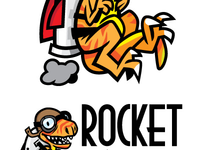 Rocket Raptor character design illustration logo