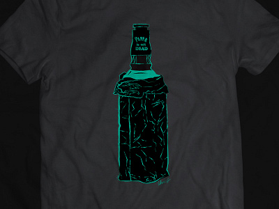 Paper is not dead bottle dead illustration jack not paper tshirt