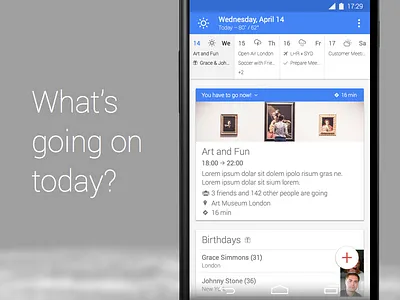 Calendar Android App agenda android l app birthdays blue calendar cards events fab