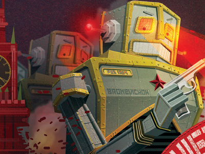 SovietWarRobots gun illustration red army robots