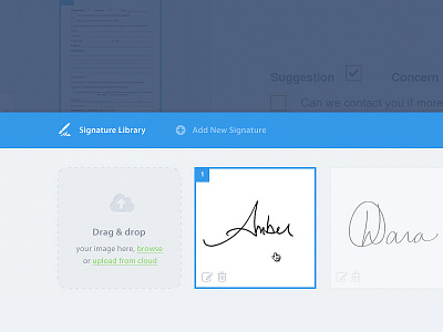 Signature Library dragdrop editor library signature