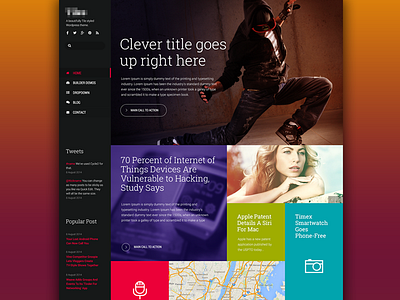 Tile-like layout. WP theme homepage theme tiles ui web website wordpress