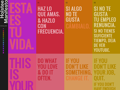 Spanish/English Holstee Manifesto code español holstee skillcrush