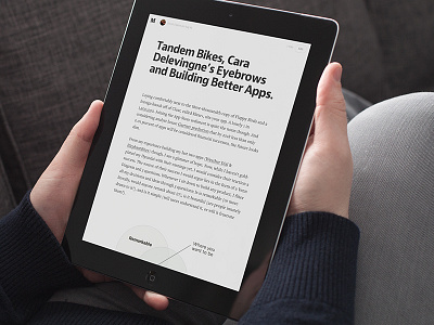 Tandem Bikes, Cara Delevinge's Eyebrows and Building Better Apps apps blog design idea product ui ux web writting