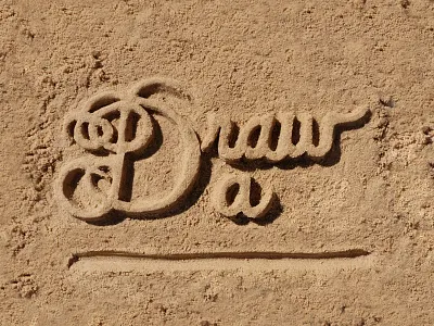 Draw a Line.. handlettering idiom lettering sand sandlettering type typography