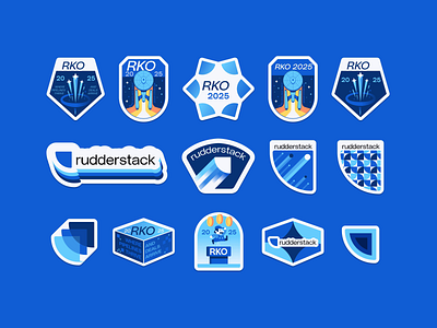 RudderStack: Set of Brand Stickers brand caviar data dataengineers design logos rudderstack stickers