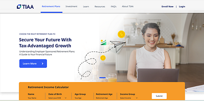 TIAA Webpage Redesign branding design portal redesign ui uiux design user interface ux ux design web website